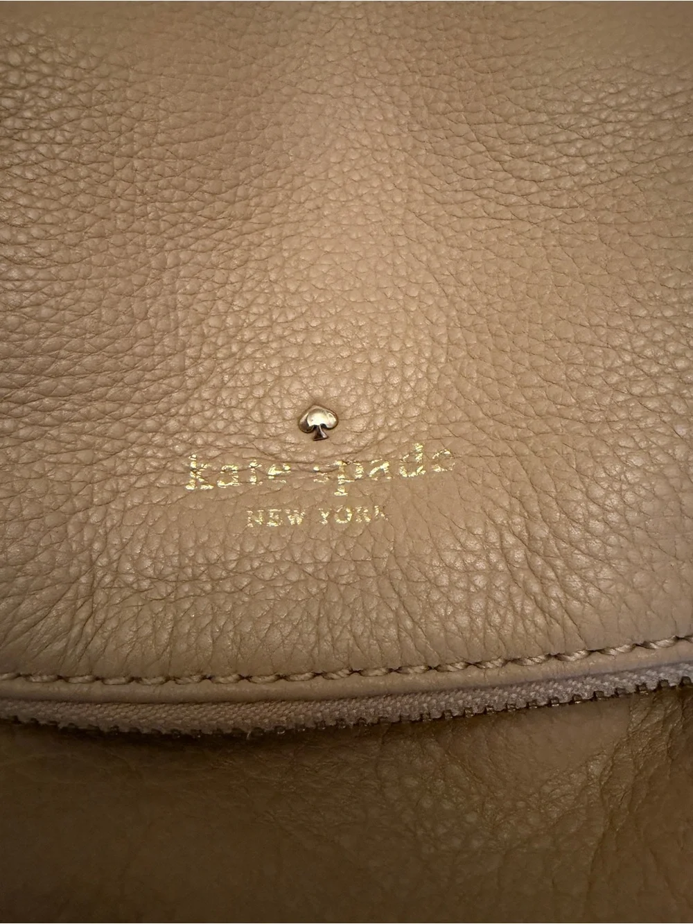 kate spade New York Tan Leather Shoulder Bag with Top Handles